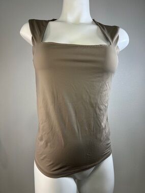 H&M Neutral Taupe Square-Neck Tank Top SMALL